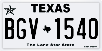 TX license plate BGV1540
