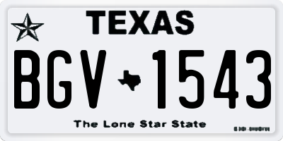 TX license plate BGV1543