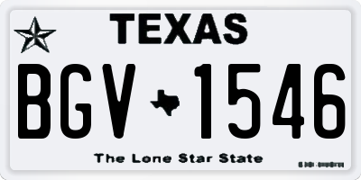 TX license plate BGV1546