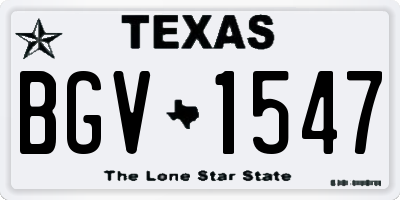 TX license plate BGV1547