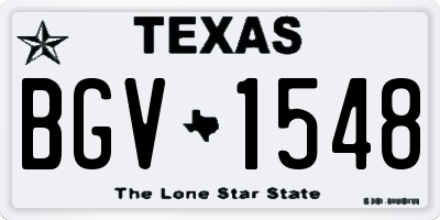 TX license plate BGV1548
