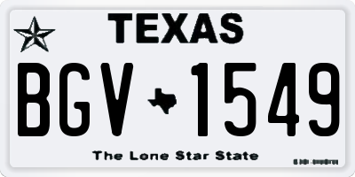 TX license plate BGV1549