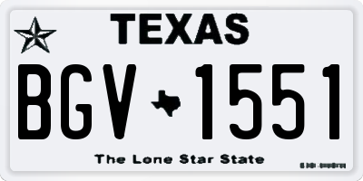 TX license plate BGV1551