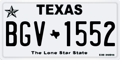 TX license plate BGV1552