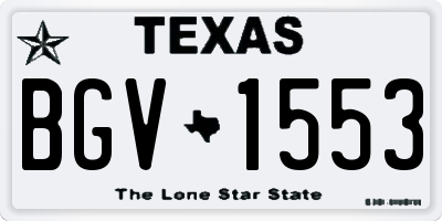 TX license plate BGV1553