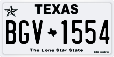 TX license plate BGV1554