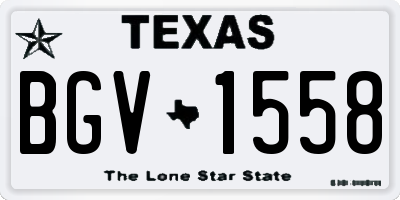 TX license plate BGV1558