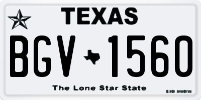TX license plate BGV1560