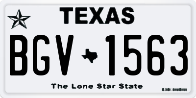 TX license plate BGV1563