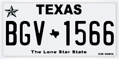TX license plate BGV1566