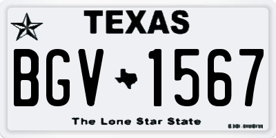 TX license plate BGV1567