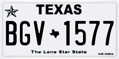 TX license plate BGV1577