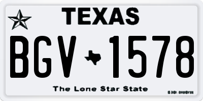 TX license plate BGV1578
