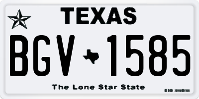 TX license plate BGV1585