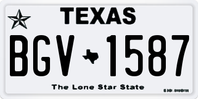 TX license plate BGV1587