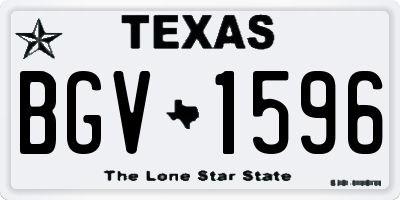 TX license plate BGV1596