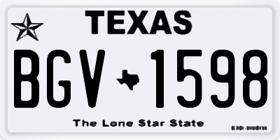 TX license plate BGV1598
