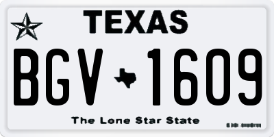 TX license plate BGV1609