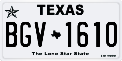 TX license plate BGV1610