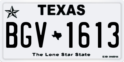 TX license plate BGV1613