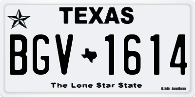 TX license plate BGV1614