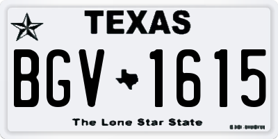 TX license plate BGV1615
