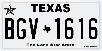 TX license plate BGV1616
