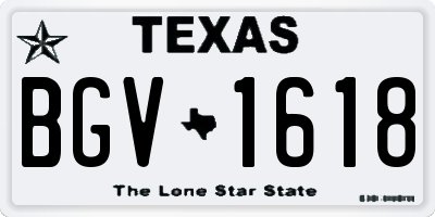 TX license plate BGV1618