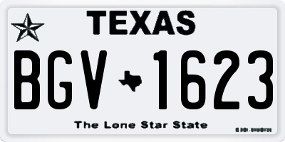 TX license plate BGV1623