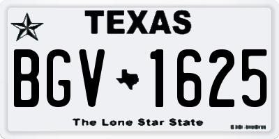 TX license plate BGV1625