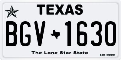 TX license plate BGV1630