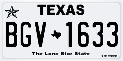 TX license plate BGV1633