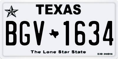 TX license plate BGV1634
