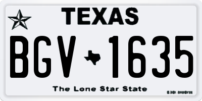 TX license plate BGV1635