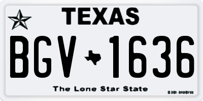 TX license plate BGV1636