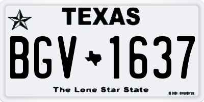 TX license plate BGV1637