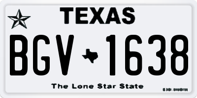 TX license plate BGV1638
