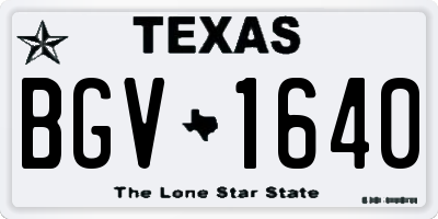 TX license plate BGV1640
