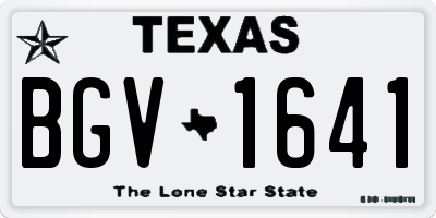 TX license plate BGV1641