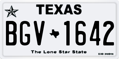 TX license plate BGV1642
