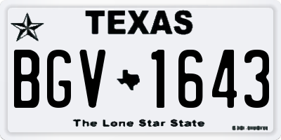 TX license plate BGV1643