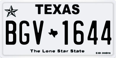 TX license plate BGV1644