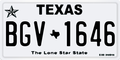 TX license plate BGV1646