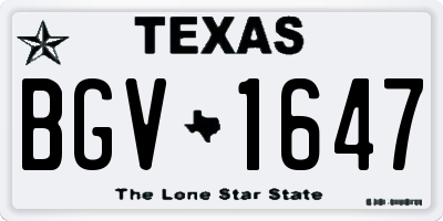 TX license plate BGV1647