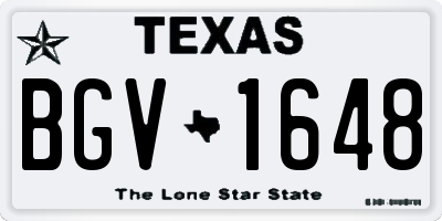 TX license plate BGV1648