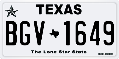 TX license plate BGV1649