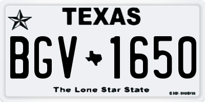 TX license plate BGV1650