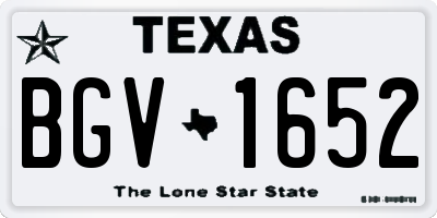 TX license plate BGV1652