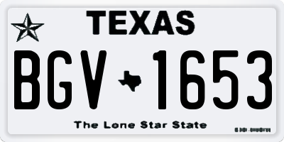 TX license plate BGV1653