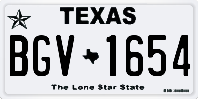 TX license plate BGV1654